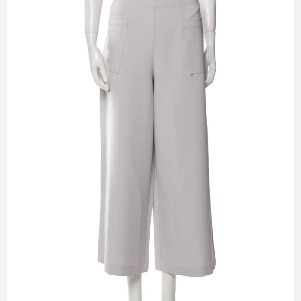 JASON WU Light Gray Wide Leg Pants Size 6 Tailored Workwear Designer